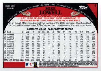 2009 Topps Chrome #9 Mike Lowell Back