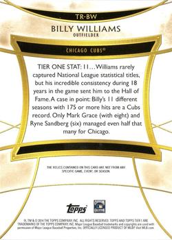 2014 Topps Tier One - Triple Relics #TR-BW Billy Williams Back