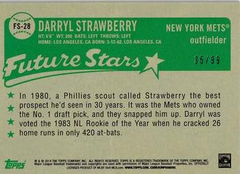 2014 Topps - Future Stars That Never Were Gold #FS-28 Darryl Strawberry Back
