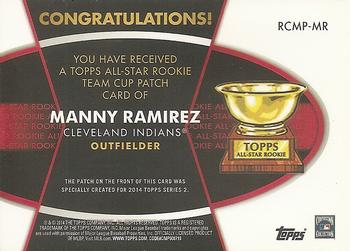 2014 Topps - All-Star Rookie Cup Manufactured Patch #RCMP-MR Manny Ramirez Back
