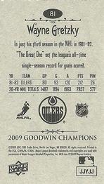 2009 Upper Deck Goodwin Champions - Mini #81 Wayne Gretzky Back