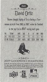 2009 Upper Deck Goodwin Champions - Mini #150 David Ortiz Back