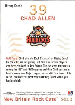 2013 Grandstand New Britain Rock Cats #NNO Chad Allen Back