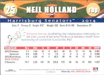 2014 Grandstand Harrisburg Senators #13 Neil Holland Back