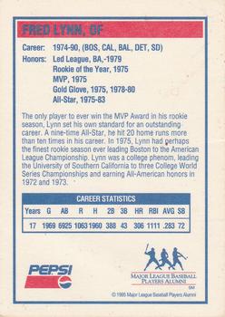 1995 Sonic Baseball Greats #NNO Fred Lynn Back