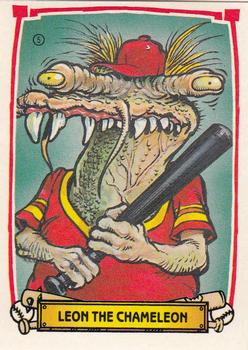 1988 Leaf Baseball's Greatest Grossouts #5 Leon the Chameleon Front
