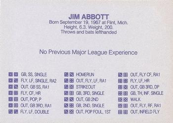 1989 Grand Slam Dice Game Gray (unlicensed) #NNO Jim Abbott Back