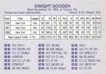 1989 Grand Slam Dice Game Gray (unlicensed) #NNO Dwight Gooden Back
