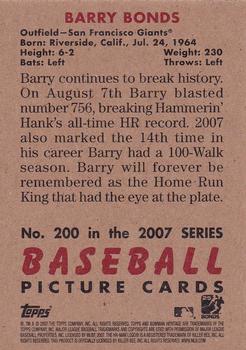 2007 Bowman Heritage - Rainbow Foil #200 Barry Bonds Back
