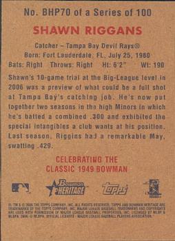 2006 Bowman Heritage - Prospects #BHP70 Shawn Riggans Back