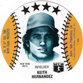 1985 Subway Discs #NNO Keith Hernandez Front