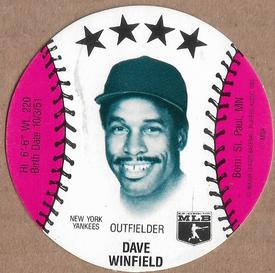 1985 Subway Discs #NNO Dave Winfield Front