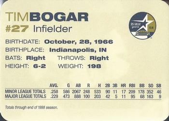 1999 Nabisco / Albertson's Houston Astros #NNO Tim Bogar Back