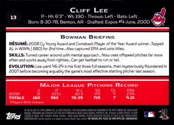 2009 Bowman Chrome #13 Cliff Lee Back