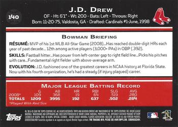 2009 Bowman Chrome #140 J.D. Drew Back