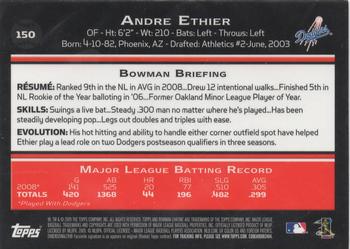 2009 Bowman Chrome #150 Andre Ethier Back