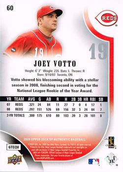 2009 SP Authentic #60 Joey Votto Back