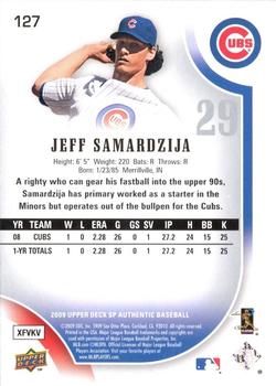2009 SP Authentic #127 Jeff Samardzija Back