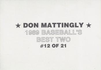 1989 Baseball's Best Two (unlicensed) #12 Don Mattingly Back
