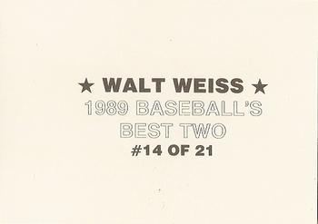 1989 Baseball's Best Two (unlicensed) #14 Walt Weiss Back