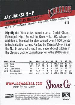 2014 Choice Indianapolis Indians #11 Jay Jackson Back