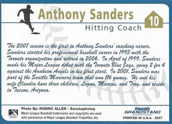 2007 Grandstand Tri-City Dust Devils #34 Anthony Sanders Back