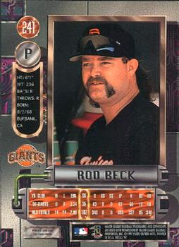 1997 Metal Universe #241 Rod Beck Back
