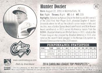 2014 Choice Carolina League Top Prospects #9 Hunter Dozier Back