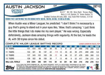 2014 Topps Detroit Tigers #DET-10 Austin Jackson Back