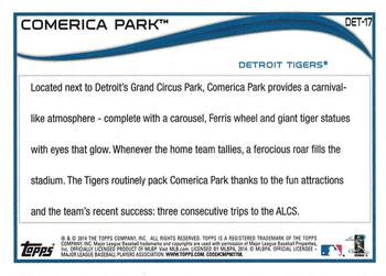 2014 Topps Detroit Tigers #DET-17 Comerica Park Back