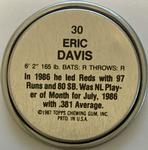 1987 Topps Coins #30 Eric Davis Back