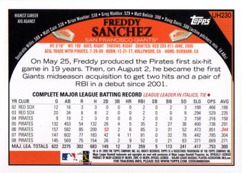 2009 Topps Updates & Highlights #UH230 Freddy Sanchez Back