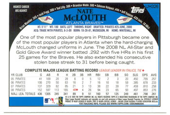 2009 Topps Updates & Highlights #UH326 Nate McLouth Back