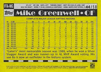 2014 Topps Archives - Fan Favorites Autographs Gold #FFA-MG Mike Greenwell Back