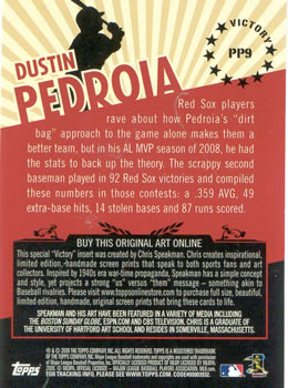 2009 Topps Updates & Highlights - Propaganda #PP9 Dustin Pedroia Back
