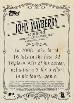 2009 Topps 206 #6 John Mayberry Jr. Back