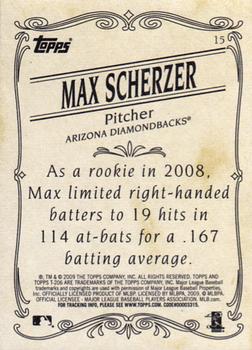 2009 Topps 206 #15 Max Scherzer Back