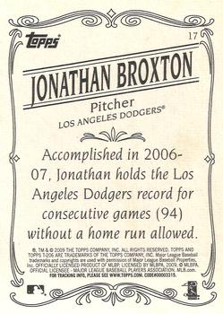 2009 Topps 206 #17 Jonathan Broxton Back