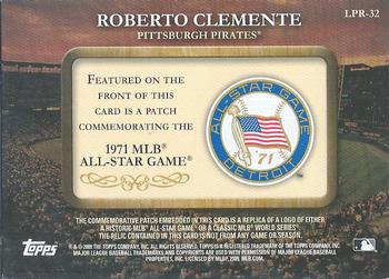 2009 Topps - Legends Commemorative Patch #LPR-32 Roberto Clemente / 1971 All-Star Game Back