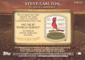 2009 Topps - Legends Commemorative Patch #LPR-131 Steve Carlton Back