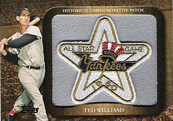 2009 Topps - Legends Commemorative Patch #LPR-22 Ted Williams / 1960 All-Star Game, Yankee Stadium Front