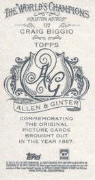 2014 Topps Allen & Ginter - Mini A & G Back #122 Craig Biggio Back