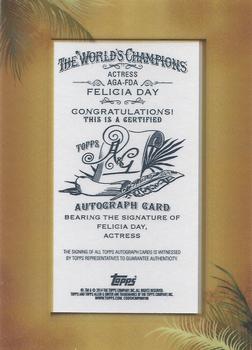 2014 Topps Allen & Ginter - Framed Mini Autographs #AGA-FDA Felicia Day Back