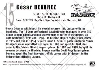 2005 Grandstand Aberdeen IronBirds #NNO Cesar Devarez Back