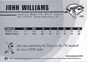 2005 Grandstand Beloit Snappers #NNO John Williams Back