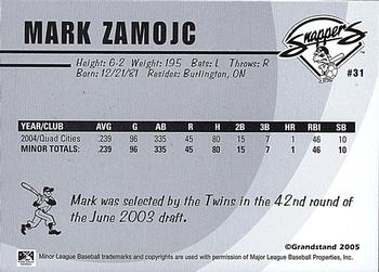 2005 Grandstand Beloit Snappers #NNO Mark Zamojc Back
