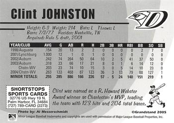 2005 Grandstand Dunedin Blue Jays #NNO Clint Johnston Back