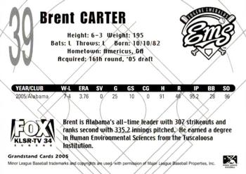 2005 Grandstand Eugene Emeralds #NNO Brent Carter Back
