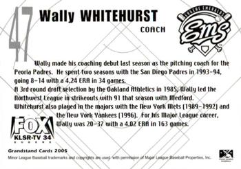 2005 Grandstand Eugene Emeralds #NNO Wally Whitehurst Back