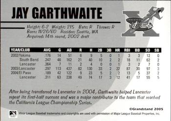 2005 Grandstand Lancaster JetHawks #NNO Jay Garthwaite Back